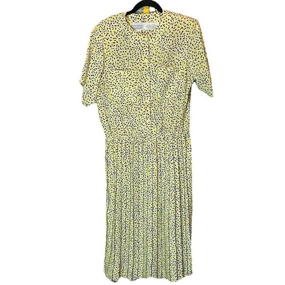 5 for $25🔥 Size 14 Vintage Yellow Cheetah Print Maxi Dress & Belt - Picture 1 of 10